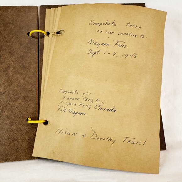 Vintage 1946 Photo Album Niagara Falls New York & Canada Clippings Cars Trolley - Picture 5 of 16